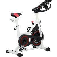 HOMCOM Upright Exercise Bike Indoor Training Cycling Machine Stationary Workout Bicycle w/ Adjustable Resistance Seat Handlebar LCD Display Aosom UK