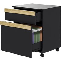 Vinsetto Rollcontainer Büromöbel auf Rollen mit 2 Schubladen Ablagefach für Aktenordner 48 x 40 x 59,5 cm Schwarz Aosom
