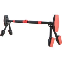 SPORTNOW Barre de traction réglable de 79 à 98 cm, barre de porte niveau intégré, structure triangulaire, jusqu'à 225 kg, noir