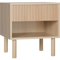 HOMCOM Table de chevet table de nuit table d'appoint avec tiroir et niche style scandinave 47 x 47 x 50 cm - panneaux de particules Aosom France