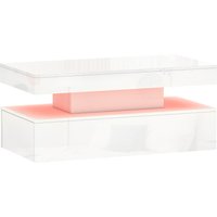 HOMCOM LED Coffee Table with Storage - High Gloss White