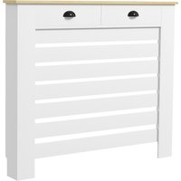 HOMCOM 95.5H x 111Wcm Radiator Cover, with Drawer - White
