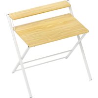 HOMCOM Compact Folding Desk for Small Spaces, Foldable Computer Desk with Storage Shelf, Ideal for Home Office, Maple Wood-effect Aosom UK