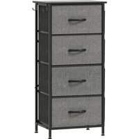 HOMCOM Chest of Four Fabric Drawers - Charcoal Grey
