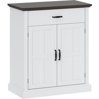 HOMCOM Farmhouse Sideboard with 3 cm Thick Top 2 Barn Doors - White