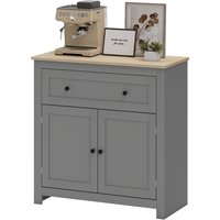 HOMCOM Buffet Cuisine avec Tiroir et Armoire avec Étagère Réglable, en Bois, 78.5x35x80 cm, Multicolore