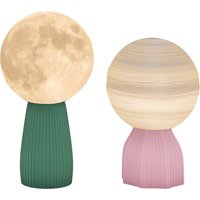 HOMCOM Ensemble de lampes de table en forme de planètes, tricolore, USB, en plastique, Blanc