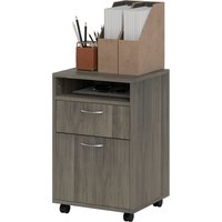 HOMCOM Büroschrank mit Schublade, Schrank, Bremsrollen und offener Ablage, Büroschrank für A4, Vertikaler Schrank für das Büro, 40x35x60 cm, Grau Aosom