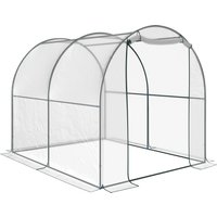 Outsunny Serra da giardino a Tunnel per Piante e Orto con Copertura in PVC, Porta Avvolgibile e Telaio in Acciaio, 2x3x2m Aosom