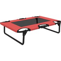 PawHut Portable Raised Dog Bed, Elevated Pet Cot with Breathable Mesh for Indoor Outdoor, for Small Medium Dogs, Red | Aosom Ireland