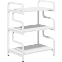 HOMCOM 3-Tier Storage Shelves, Metal Shelving Unit, Industrial Printer Table for Home Office, Display Rack for Living Room, White Aosom UK