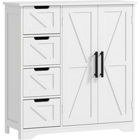 HOMCOM Mobile da bagno, mobile da bagno, con 4 cassetti, 1 armadio, per piccoli spazi, 81,2 x 30 x 83,8 cm, bianco Aosom Italy