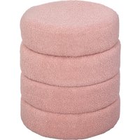 HOMCOM Tabouret rond en peluche teddy, cadre métallique, jusqu'à 120kg, Φ40x45H cm, Rose