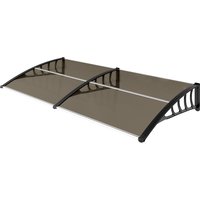 Outsunny Auvent de porte toit marquise en polycarbonate auvent de porte d'entrée bord en aluminium contre la pluie et UV