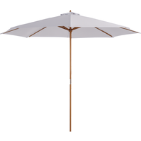 Homcom Parasol Droit octogonal parasol de jardin extérieur Bois Polyester Haute densité 180 g/m² diamètre 3 m crème