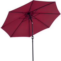Outsunny Parasol inclinable aluminium fibre de verre polyester diamètre 2,65 m coloris rouge