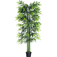 Outsunny Bambou Artificiel XXL 1,80H m arbre artificiel 1105 Feuilles denses réalistes Pot Incl