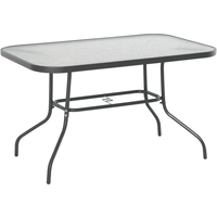 Outsunny Table bistrot de jardin plateau verre trempé espace iInstallation parasol métal époxy 120 x 80 x 70 cm noir carbonisé