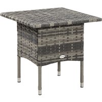 Aosom Get 17% Discount on Outsunny Woven Rattan Garden Side Table in Grey