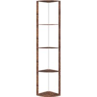 HOMCOM RGB Standing Lamp with Shelves, LED Floor Lamp with Multiple Lighting Modes, LED Floor Lamp with Remote Control, Rustic Brown Aosom UK