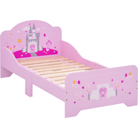 HOMCOM Lit d’enfant princesse de 3 à 6 ans sans matelas accessoires fournis 143 x 73 x 60 cm rose