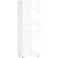 HOMCOM 4-Door Kitchen Cupboard, Freestanding 5-Tier Storage Cabinet with 3 Adjustable Shelves, 2 Drawers for Living Room, Dining Room