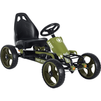 HOMCOM Go Kart Tretauto Tretfahrzeug mit Handbremse Verstellbarem Sitz ab 3 Jahren Grün 105 x 54 x 61 cm Aosom