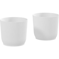 Outsunny Set of Two Ф22cm Planters - White