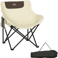 Outsunny Chaise de camping chaise pliante avec sac de transport et pochette latérale compact ultra légère 61l x 54P x 66H cm beige Aosom France