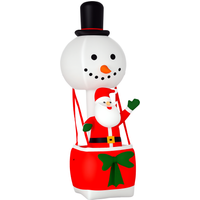 HOMCOM 2.5m Christmas Inflatable Decoration with Santa Claus on Snowman Hot Air Balloon, Blow Up Xmas Decor for Outdoor Indoor Home Garden Family