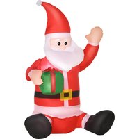 Christmas Inflatable Santa Claus Outdoor Home Seasonal Decoration w LED Light Aosom UK