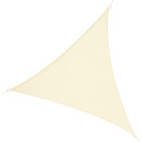 Outsunny Voile d'Ombrage Triangulaire Grande Taille 6 x 6 x 6 m Polyéthylène Haute Densité Résistant aux UV Coloris Crème