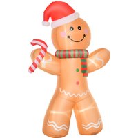 2.4m Christmas Inflatable Gingerbread Man Lighted Home Indoor Outdoor Garden Lawn Decoration Party Prop