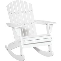 Outsunny Fauteuil à Bascule Blanc Jardin Dossier Incurvé Accoudoirs Ergonomiques Aosom France
