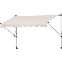 Outsunny Store banne Manuel rétractable 4L x 1,2l m Auvent Téléscopique sans Perçage Inclinaison et Hauteur réglable Anti-UV crème Aosom France