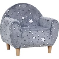 AIYAPLAY Fauteuil enfants canapé pour enfants hosphorescent avec motif étoilé, tissu velours, pour garçons et filles, gris