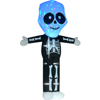 HOMCOM Next Day Delivery 3m Halloween Inflatable Skeleton Ghost Decoration, LED Lighted for Home Indoor Outdoor