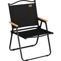 Outsunny Chaise de camping chaise de pêche pliante avec accoudoirs tissu Oxford et structure acier 54 x 59 x 78 cm noir Aosom France