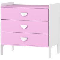 AIYAPLAY Commode pour enfants, commode rangement 3 tiroirs pour chambre d'enfant, crèche, salle de jeux, 60 x 40 x 60 cm, rose
