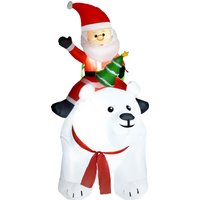 Inflatable Santa 6.6FT Christmas Inflatable Santa Claus Riding on Polar Bear Christmas Blow Up Outdoor LED Display Aosom UK
