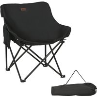 Outsunny Chaise Camping Pliante Ultra-Légère Compacte avec Sac Transport + Pochette Latérale Noir Aosom France