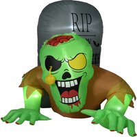 5FT Halloween Inflatables Ghost Tombstone Blow Up Outdoor Halloween Decorations Build LED Lights Garden Lawn Party