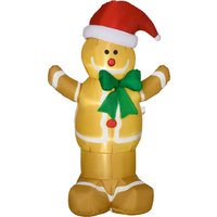 HOMCOM 183cm Christmas Inflatable Gingerbread Man Holiday Yard Lawn Decoration with LED Lights, Indoor Outdoor Blow Up Decor Aosom UK