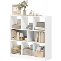 HOMCOM Étagère à Livres Bibliothèque, 8 Compartiments, 97,5 x 30 x 100 cm, Blanc