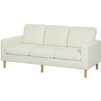 HOMCOM Dreisitzer-Sofa aus Rip-Vorvelvet, 192 cm, modernes Design, Sofa mit Federkissen und gepolsterter Sitzfläche, für Wohnzimmer, Schlafzimmer, Büro, beige Aosom