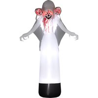 8.9ft Tall Halloween Inflatable Witch Ghost Three Heads Blow Up Outdoor Halloween Decoration Build LED Lights Aosom UK