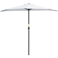 Outsunny Demi parasol, parasol de balcon 5 entretoises acier polyester 2,6L x 1,35l x 2,3H m crème