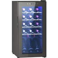 HOMCOM Cantinetta Vino Frigo per 15 Bottiglie, Capacità 44L, con Controllo Temperatura e Ripiani Regolabili, Nero
