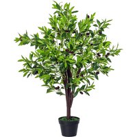 Outsunny Olivier artificiel arbre artificiel pour décoration de maison fruits grand réalisme hauteur 120 cm