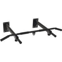 HOMCOM Barre de Traction Barre de Fitness Fixation Murale Support Sac de Frappe ou Sangles TRX Intégré Charge Max. 150 Kg Acier Noir
